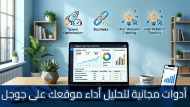 رسم توضيحي لكاتبة محتوى تعمل على حاسوبها المحمول لصياغة مقال منظم بعناوين (H1, H2) حول أدوات الإنتاجية. تظهر خلفها شاشات كبيرة تعرض لوحات تحكم لأداء الموقع وحركة الزوار لعام 2026. يوجد على المكتب كوب قهوة كُتب عليه "وقود كاتب السيو". يتضمن التصميم نصاً سفلياً: "طريقة كتابة محتوى متوافق مع SEO في 2026 – دليل شامل".